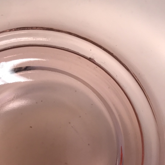 Vintage Pink Depression Etched Glass Console Bowl - Picture 4 of 4